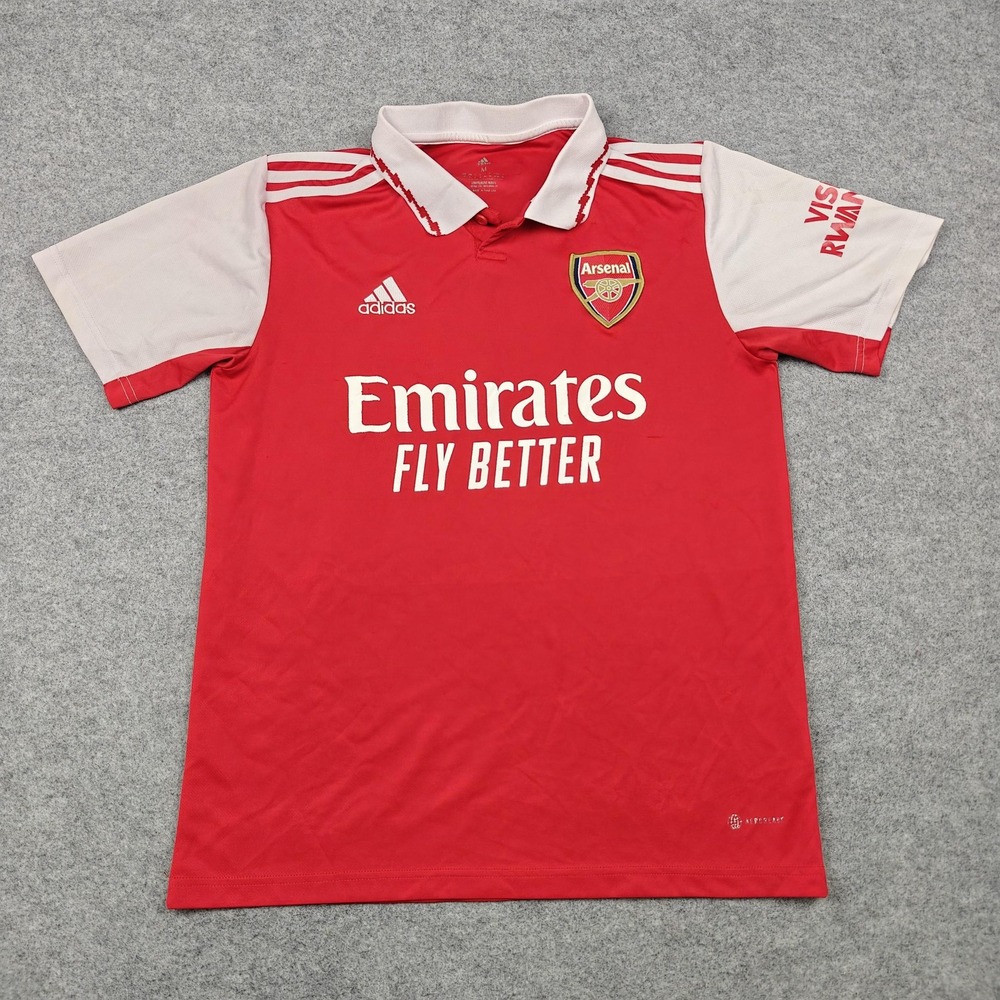 Arsenal Jersey Mens M Red Arsenal Soccer Adidas Emirates Fly Better Athletic Fit